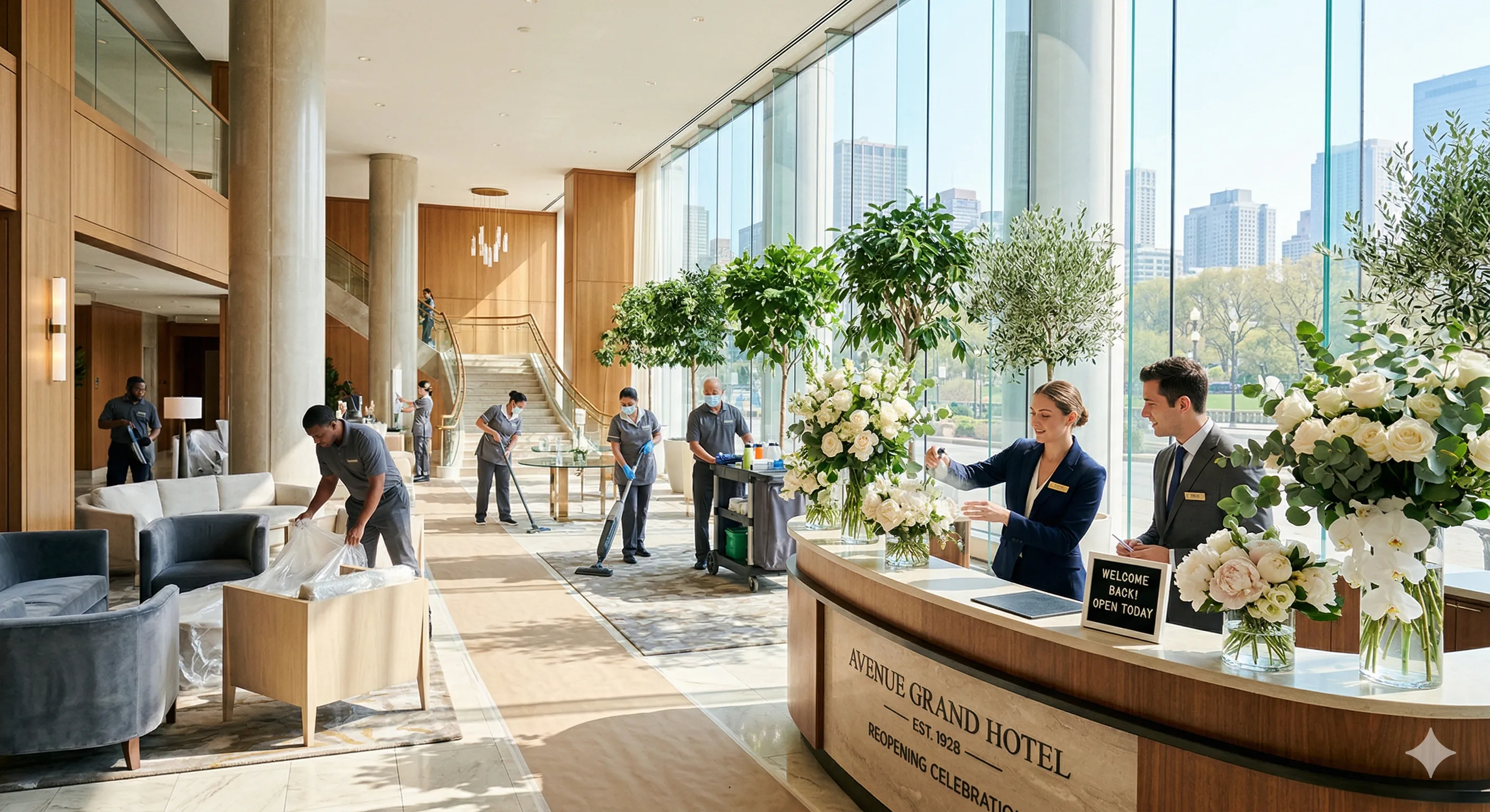 Hotel under renovation representing post-COVID supply chain recovery and PIP backlog